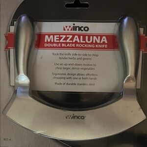 Mezzaluna Double Blade Rocking Knife - Stainless Silver